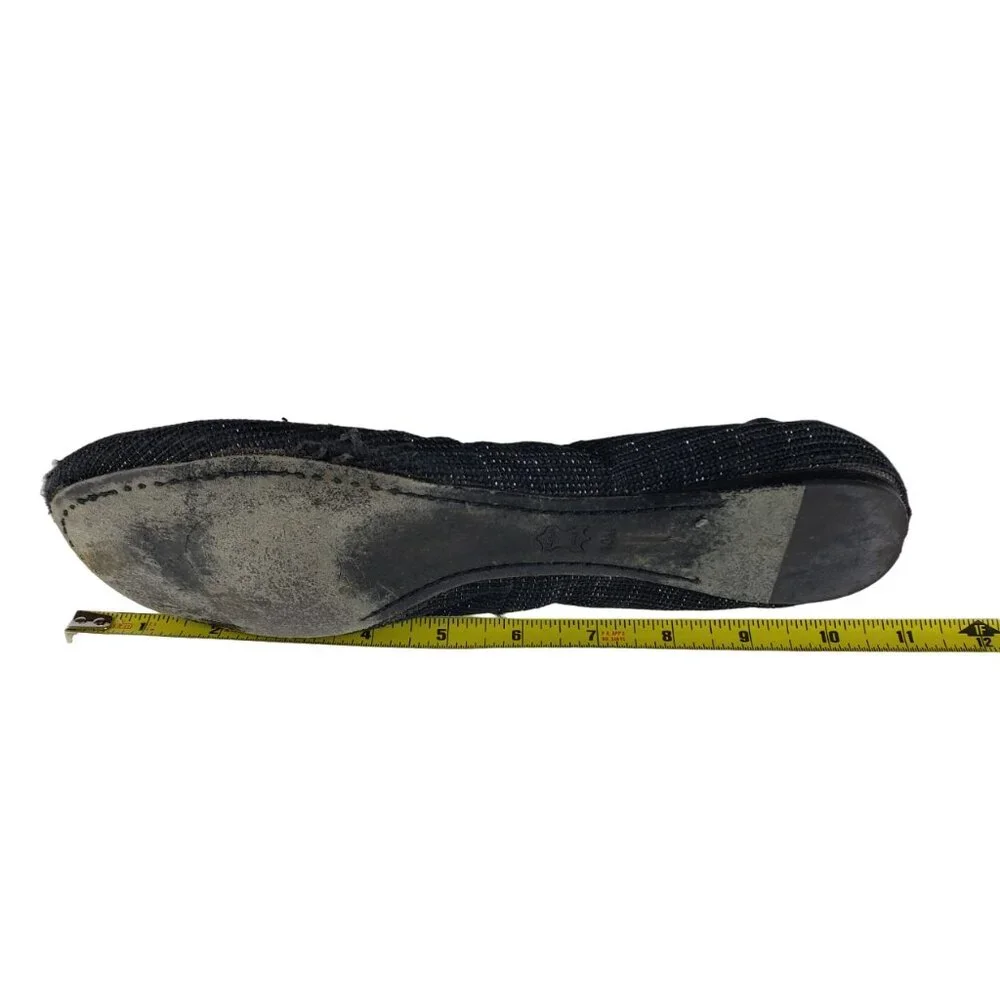 Tory Burch Caroline Arabia Black Elastic Flats 10M, Flaws - Picture 13 of 13